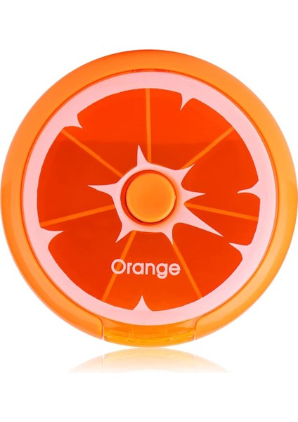 Yaratıcı Taşınabilir Mini 7 Gün Haftalık Dairesel Şekil Döner Sevimli Meyve Tarzı Hap Saklama Kutusu Kutusu (Turuncu) (Yurt Dışından)