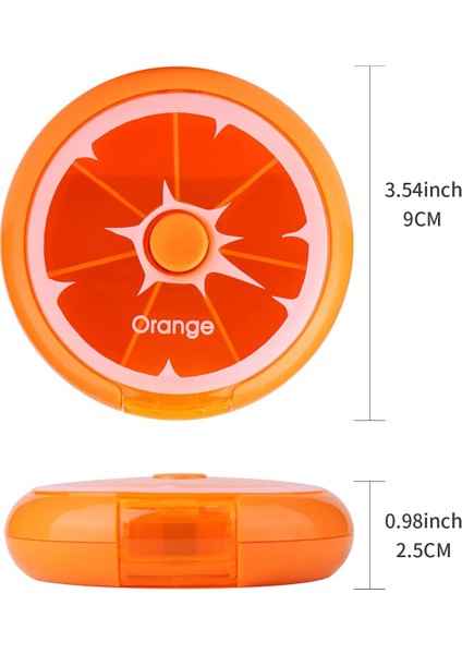 Yaratıcı Taşınabilir Mini 7 Gün Haftalık Dairesel Şekil Döner Sevimli Meyve Tarzı Hap Saklama Kutusu Kutusu (Turuncu) (Yurt Dışından) modelleri