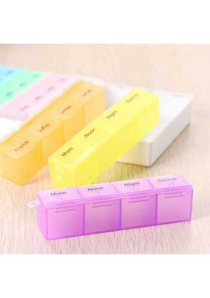 7 Günlük Hap Saklama Kutusu Konteyner Ilaç Kilit Kutusu, Kolay Basmalı Düğme Tasarımlı Haplar/vitamin/balık Yağı/takviyeler Için Hap Kutusu (GÖKKUŞAĞI)U2026 (Yurt Dışından) fiyatları