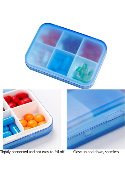 Hap Organizatörü - Taşınabilir Hap Kutusu Çanta Veya Cep Için Küçük Hap Kabı, Mükemmel Hap Saklama Kutusu (Mavi, 6 Bölmeli) (Yurt Dışından) fırsatları