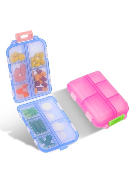 2pcs Seyahat Hap Organizatörü Küçük Günlük Hap Kutusu Hap Nem Geçirmez Konteyner Tutucu 10 Bölmeler Farklı Ilaçlar Için Ilaç Kutusu Vitamin Konteyneri (Yurt Dışından)