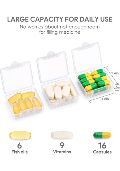 Küçük Cep Hap Kutusu (3 Paket), Çanta Seyahati Için Taşınabilir Günlük Tek Hap Kutusu Düzenleyici, Haplar Için Mini Hap Kabı Vitamin Balık Yağı Takviyeleri (Beyaz) (Yurt Dışından) fiyatları