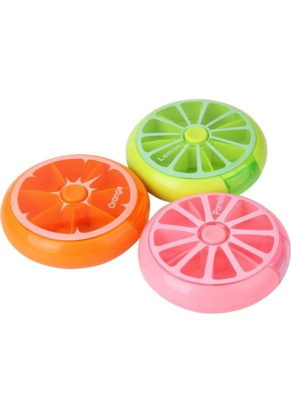 Yaratıcı Taşınabilir Mini 7 Gün Haftalık Dairesel Şekil Döner Sevimli Meyve Tarzı Hap Saklama Kutusu Kutusu (Karışık Renk) (Yurt Dışından)
