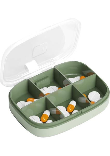 Bölmeli Seyahat Hap Organizatörü, Taşınabilir Hap Kutusu, Cep Hap Kutusu Neme Dayanıklı Günlük Ilaç Kutusu Tıp Için Tutucu Konteyner, Vitamin (Yeşil, 6 Izgara) (Yurt Dışından)
