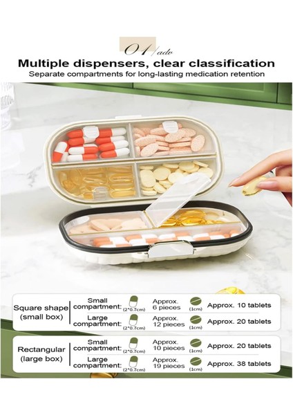 Çok Fonksiyonlu Hap Kutusu Taşınabilir 3 Bölmeli Ilaç Kutusu Ev Için Su Geçirmez Hap Tutucu Hap Kabı (Küçük, 2 Pc) (Yurt Dışından) modelleri