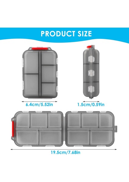 4pcs Seyahat Hap Organizatörü Küçük Günlük Hap Kutusu Hapı Neme Dayanıklı Konteyner Tutucu 10 Bölmeler Farklı Ilaçlar Için Ilaç Kutusu Vitamin Konteyneri (4 Siyah) (Yurt Dışından)