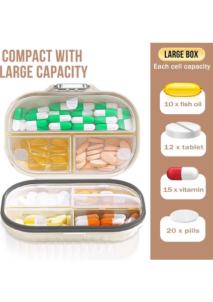 Seyahat Hap Organizatör, 7 Gün Taşınabilir Hap Kutusu, Cep Çanta Için Küçük Hap Kutusu Taşınabilir Ilaç Vitamin Kabı (Inci Beyaz, 1 Paket) (Yurt Dışından)