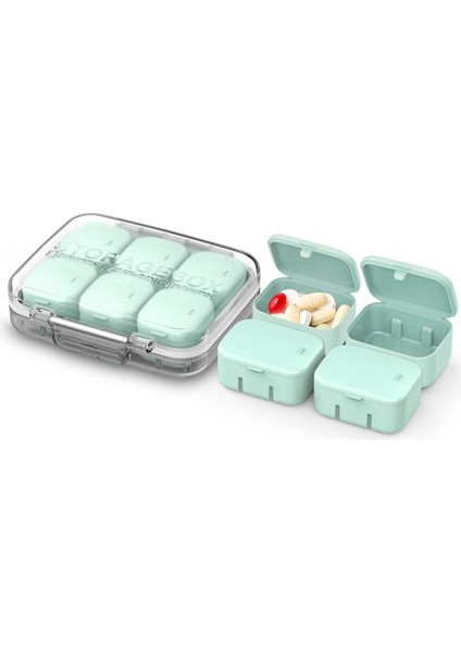 Kombine Hap Kutusu, 10 Bölmeli Taşınabilir Vitamin Kutusu, Seyahat Kutusu Tutmak Için Günlük Hap Kutusu, Morina Karaciğeri Yağı (Yeşil) (Yurt Dışından)