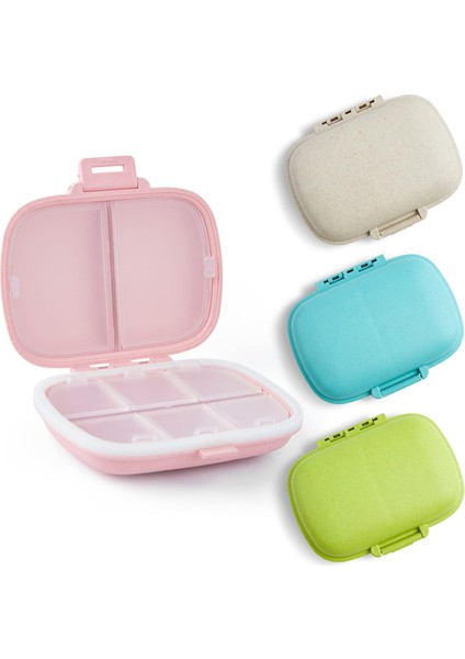 Etiketli 4 Paket Seyahat Hap Organizatör Kutusu, 8 Bölme Neme Dayanıklı Hap Kutusu Günlük Vitamin Ilaç Organizatör Için Taşınabilir Küçük Cep Hap Konteyner Tutucu (Yurt Dışından)