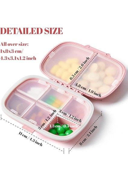 Etiketli 4 Paket Seyahat Hap Organizatör Kutusu, 8 Bölme Neme Dayanıklı Hap Kutusu Günlük Vitamin Ilaç Organizatör Için Taşınabilir Küçük Cep Hap Konteyner Tutucu (Yurt Dışından) fiyatları