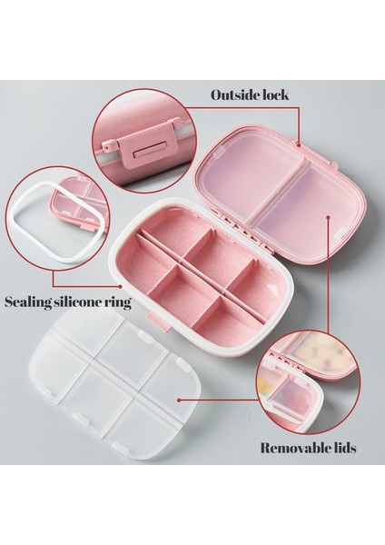 Etiketli 4 Paket Seyahat Hap Organizatör Kutusu, 8 Bölme Neme Dayanıklı Hap Kutusu Günlük Vitamin Ilaç Organizatör Için Taşınabilir Küçük Cep Hap Konteyner Tutucu (Yurt Dışından) modelleri