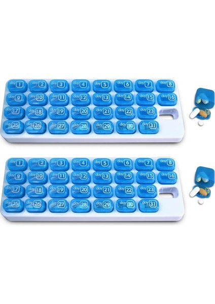 31 Günlük Aylık Hap Saklama Kapsülleri - 2'li Paket (Yurt Dışından)