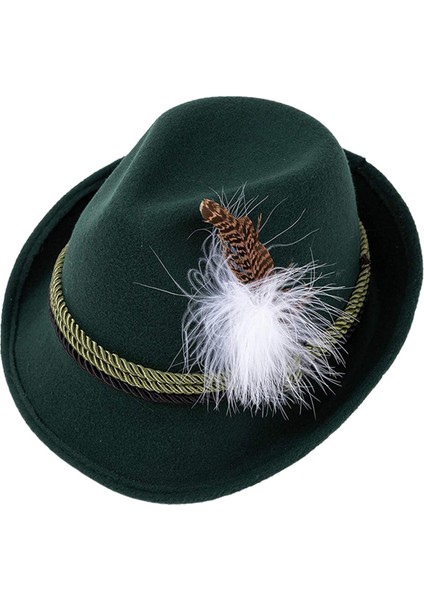 Erkekler Için Fötr Şapkalar Kış Rahat Derby Melon Şapkalar Seyahat Plaj Açık Koyu Yeşil (Yurt Dışından)