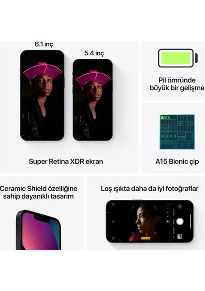 Iphone 13 128 Siyah ( Apple Türkiye Garantili) Sıfırdan Farksız Ürün