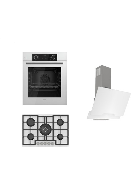 Fryart Serisi Hava Fritözü Özellikli Beşli Ocaklı Ankastre Set - BEYAZ(D064 +ED036 + XE63CB)