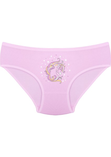Kız Çocuk 5'li Paket Karışık Unicorn Baskılı Likralı Külot modelleri