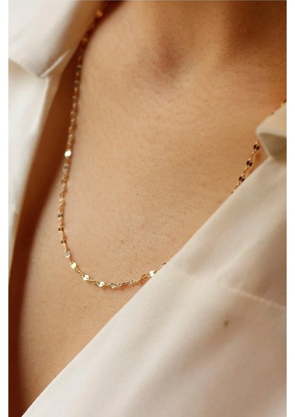 14 Ayar Altın Kalın Aynalı Forse Zincir Kolye fiyatları