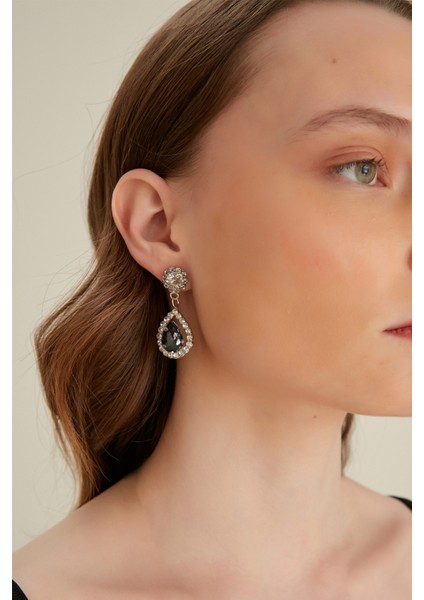 Kadın Radiante Siyah Model Zirkon Taşlı Gümüş Abiye Sallantılı Düğün Nişan Parti Balo Günlük Küpe fırsatları