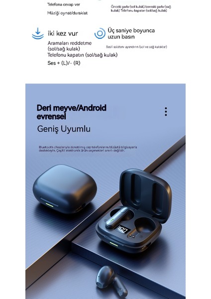 Yeni Tws-T8 Gerçek Kablosuz 5,3 Ultra Uzun Pil Ömrü Çift Kulaklı Spor Bluetooth Kulaklık (Yurt Dışından)
