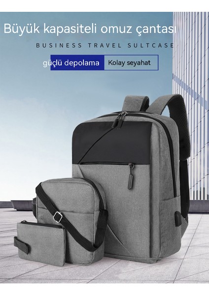 Çok Fonksiyonlu USB Şarjlı Üç Parçalı Sırt Çantası (Yurt Dışından) modelleri