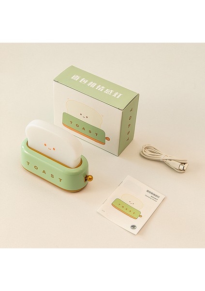 Ekmek Makinesi Gece Lambası LED Sıcak Işık Yatak Odası Başucu USB Şarj Karartma Aydınlatma Masa Lambası (Yurt Dışından)