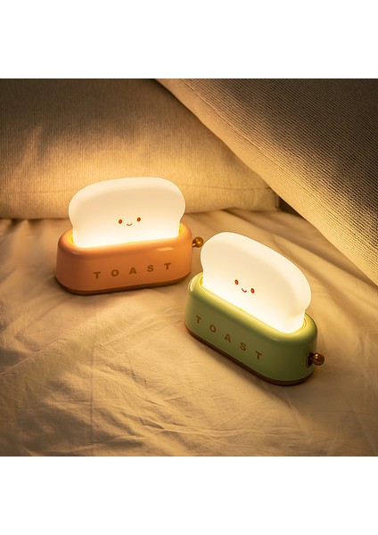 Ekmek Makinesi Gece Lambası LED Sıcak Işık Yatak Odası Başucu USB Şarj Karartma Aydınlatma Masa Lambası (Yurt Dışından)