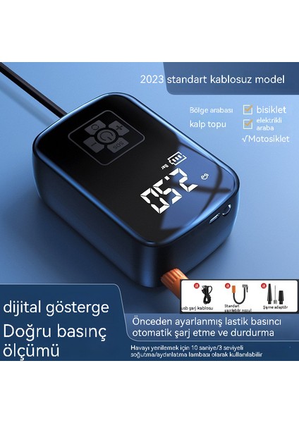 Araba Kablosuz Hava Pompası Taşınabilir Araba Hava Pompası Şişirme Için Elektrikli Araba Lastiği Pompası (Yurt Dışından) fırsatları