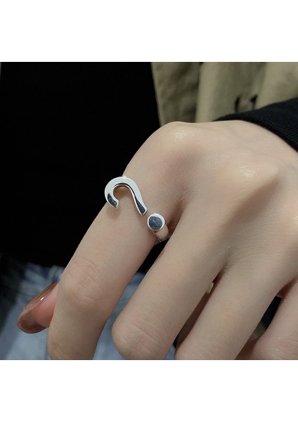 S925 Ayar Gümüş Yaratıcı Eğlenceli Yüzük, ? Stilize Basit Açık Yüzük (Yurt Dışından) fırsatları