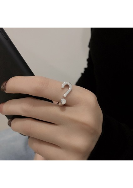 S925 Ayar Gümüş Yaratıcı Eğlenceli Yüzük, ? Stilize Basit Açık Yüzük (Yurt Dışından) indirimleri
