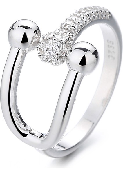 S925 Gümüş Yaratıcı Ekleme Açık Uçlu Yüzük (Yurt Dışından)