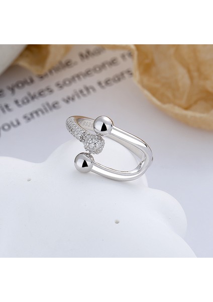 S925 Gümüş Yaratıcı Ekleme Açık Uçlu Yüzük (Yurt Dışından) modelleri
