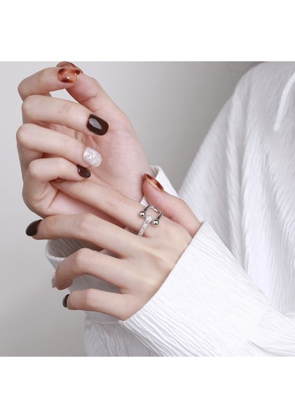 S925 Gümüş Yaratıcı Ekleme Açık Uçlu Yüzük (Yurt Dışından) indirimleri