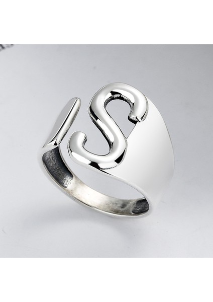 S925 Ayar Gümüş Yüzük, Avrupa ve Amerika Birleşik Devletleri Stili S Harfi Açık Yüzük (Yurt Dışından) fiyatları