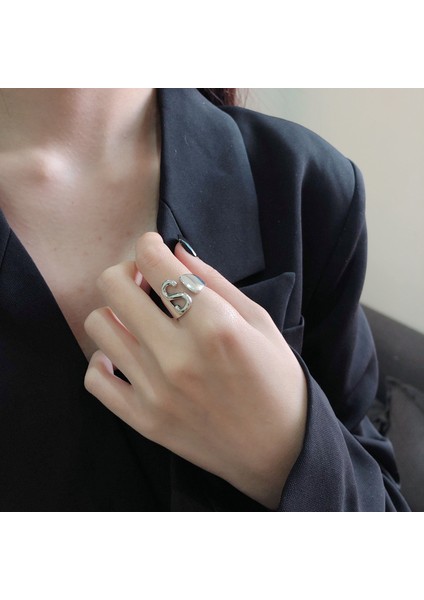 S925 Ayar Gümüş Yüzük, Avrupa ve Amerika Birleşik Devletleri Stili S Harfi Açık Yüzük (Yurt Dışından) fırsatları