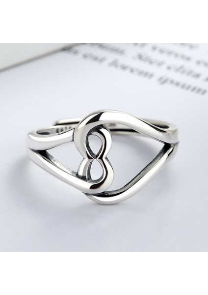 S925 Ayar Gümüş Basit Moda Açık Uçlu Yüzük (Yurt Dışından) modelleri