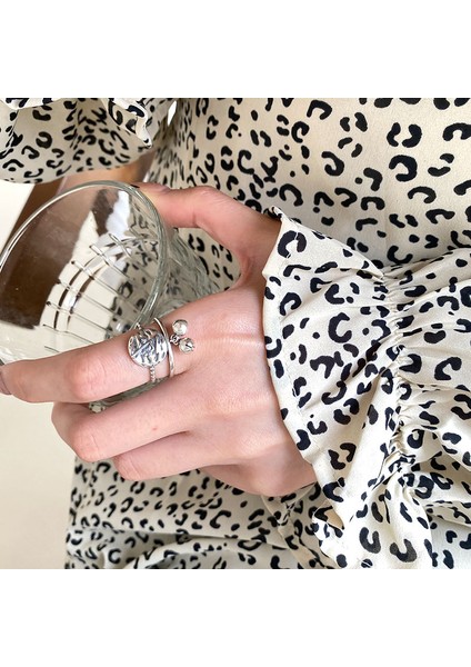 S925 Gümüş Çift Katlı Çan Yüzük, Açık Tasarım (Yurt Dışından) fiyatları