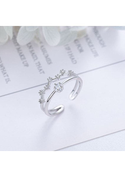 S925 Gümüş Zirkon Moda Basit Yüzük (Yurt Dışından) fiyatları