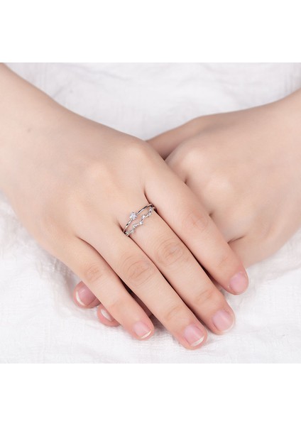 S925 Gümüş Zirkon Moda Basit Yüzük (Yurt Dışından) fırsatları