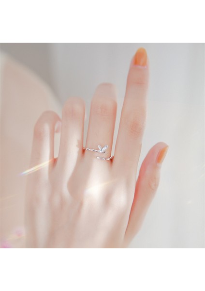 S925 Gümüş Bambu Yüzük, Açık Ayarlanabilir Yüzük (Yurt Dışından) fiyatları