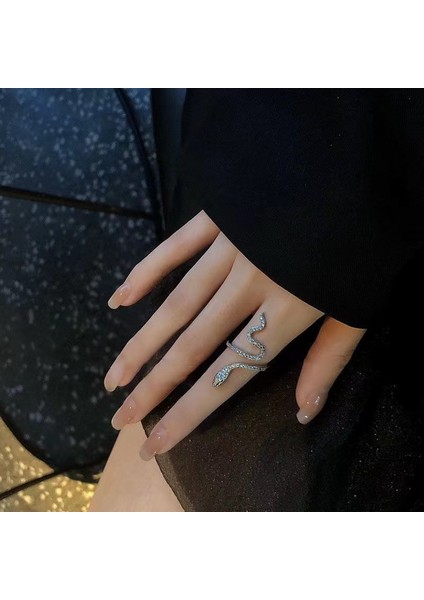 S925 Gümüş Yılan Yüzük, Niş Tasarımlı Açılır Ayarlanabilir Yüzük (Yurt Dışından) modelleri