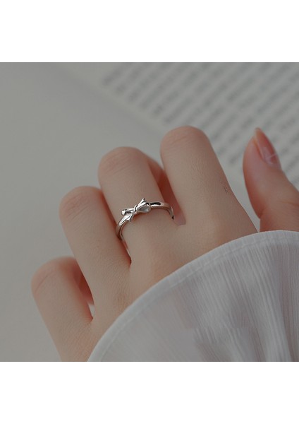S925 Ayar Gümüş Fiyonk Yüzük, Boyutu Ayarlanabilir, Sevimli ve Çok Yönlü (Yurt Dışından) modelleri