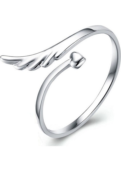 Kadın S925 Gümüş Yüzük, Sade Mizaç Moda Ayarlanabilir Yüzük (Yurt Dışından)