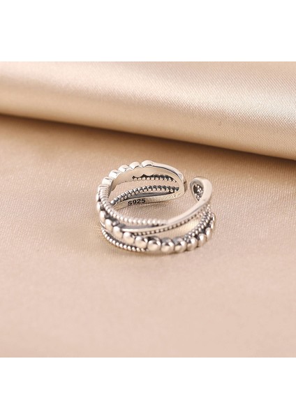 S925 Gümüş Çizgi Yüzük, Vintage Moda (Yurt Dışından) modelleri