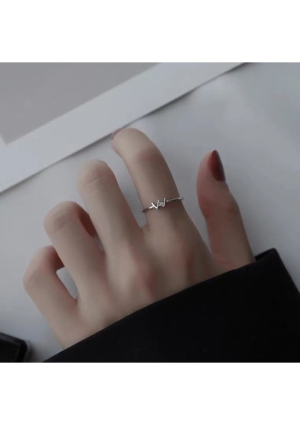 S925 Ayar Gümüş W Harfi Yüzük, Şık ve Çok Yönlü (Yurt Dışından) modelleri