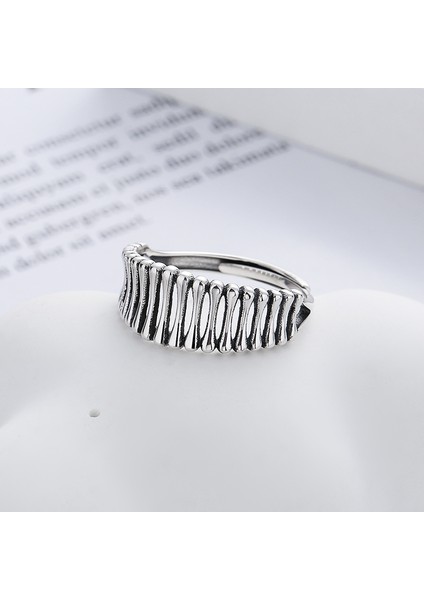 S925 Ayar Gümüş Vintage Yaratıcı Yüzük, Basit ve Çok Yönlü (Yurt Dışından) modelleri