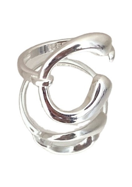 Geometrik C Şekilli Yüzük, S925 Ayar Gümüş Yüzük, Sade ve Zarif (Yurt Dışından)