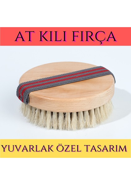 Doğal At Kılı Selülit Fırçası Orta Sert Kıllı Hassas Ciltlere Ergonomik Tutuş Özel Çantasında