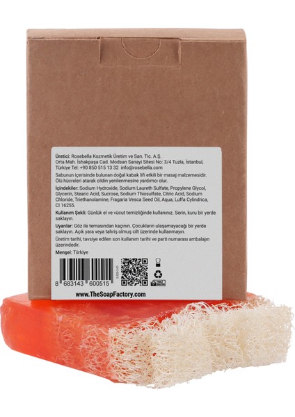 Doğal Kabak Lifi Çilek Sabunu 120 g x 3 Adet (Toplam 360 g) - Vegan - Lüks - Çevre Dostu - Bütün Cilt Tipleri İçin Uygun - Üstün Cilt Bakımı - Bitkisel