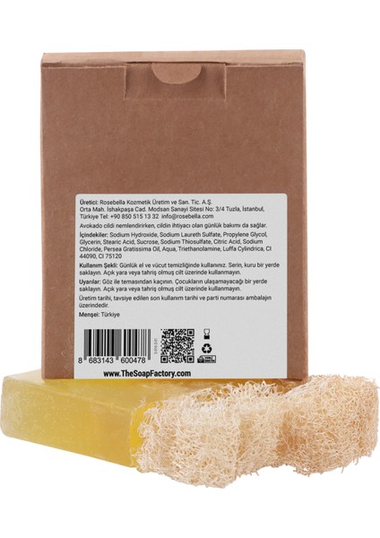 Doğal Kabak Lifi Avokado Sabunu 120 g x 3 Adet (Toplam 360 g) - Vegan - Lüks - Çevre Dostu - Bütün Cilt Tipleri İçin Uygun