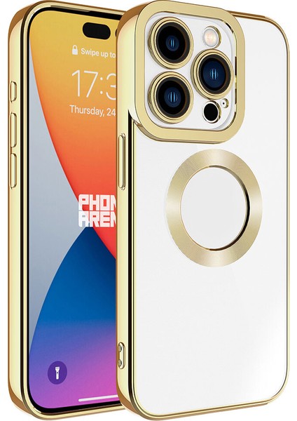 PilanixApple iPhone 15 Pro Max Kılıf Kamera Korumalı Logo Açık Renkli Kenarlı Omega Silikon